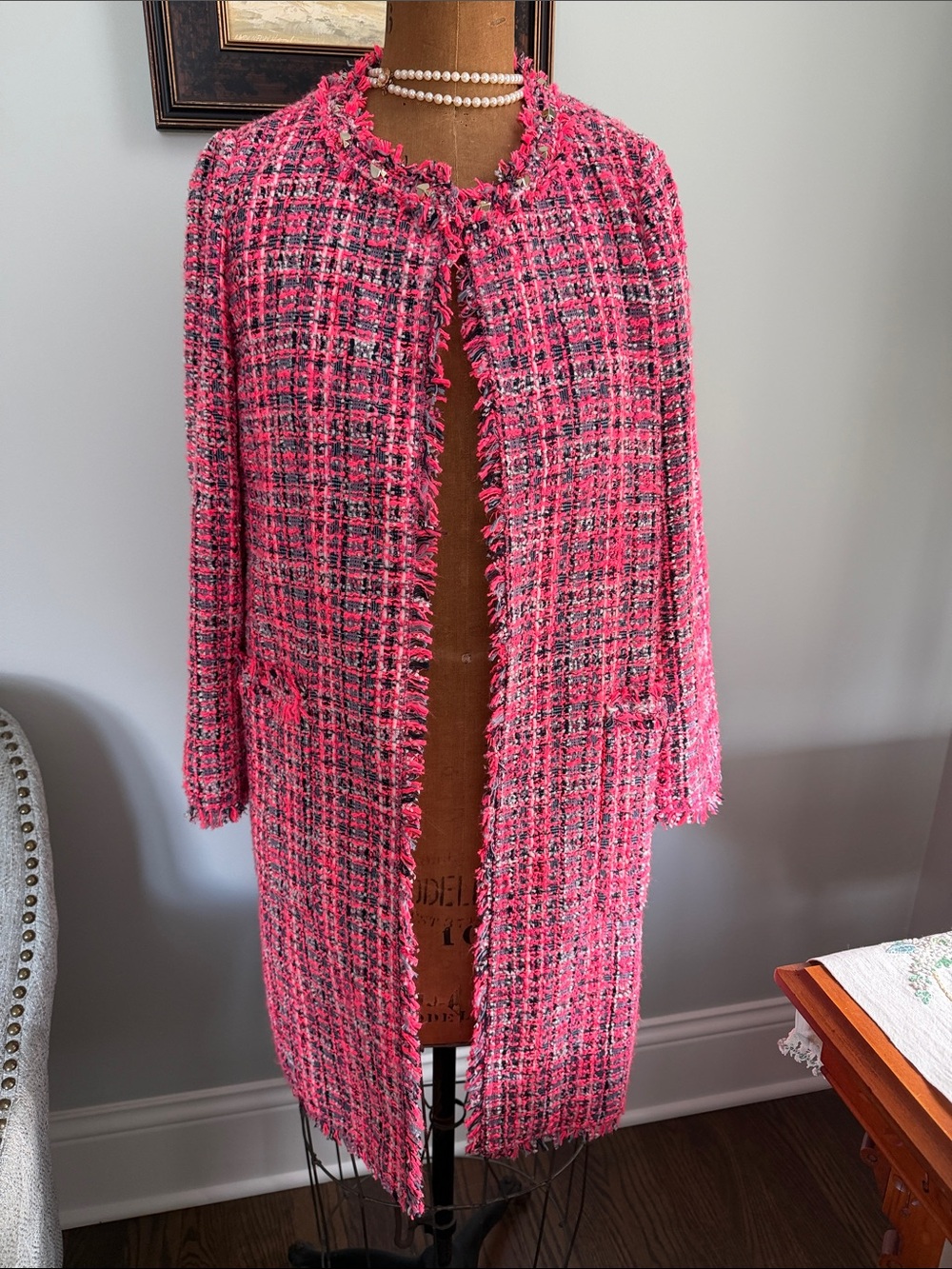 Kate Spade Pink Tweed Coat